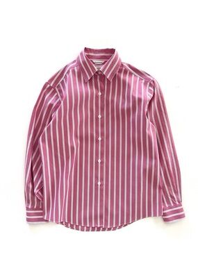 Talbots Wrinkle Resistant Button Up Shirt Pink White Stripe Size 4